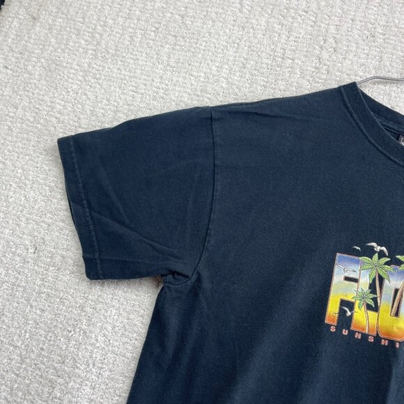 Y2K Vintage Steve and Barry's Florida Sunshine State Print T-Shirt Black Sz M - Picture 3 of 12